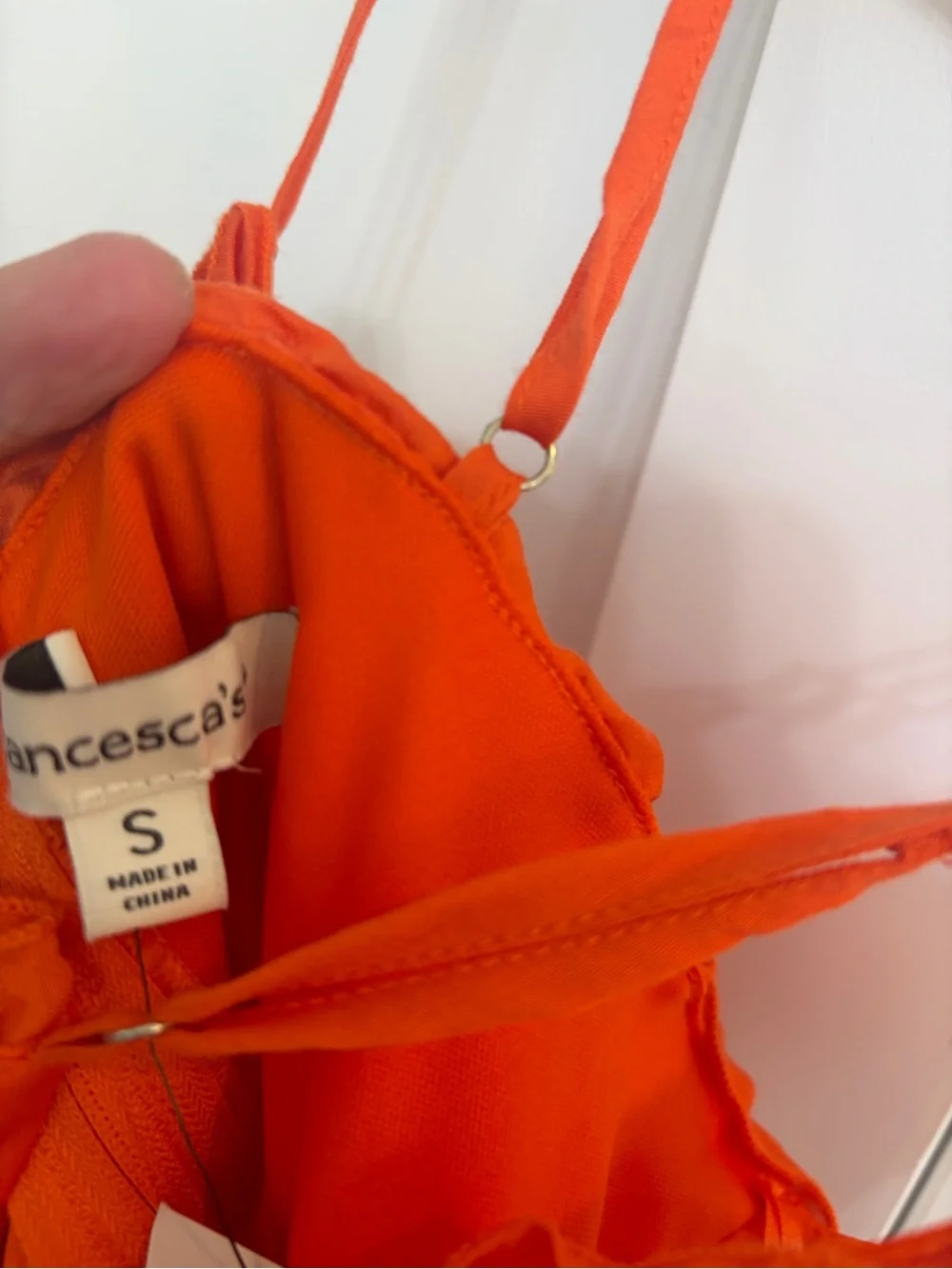 Francesca's Orange Ruffle Tiered Sundress